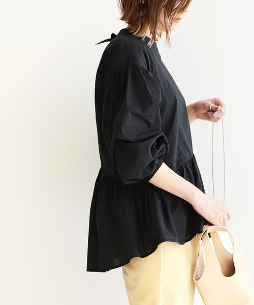 reca（レカ）の「ペプラムブラウス（シャツ/ブラウス・レディース・ブラック/イエロー/アイボリー/ベージュ・M/L）」の9枚目の写真