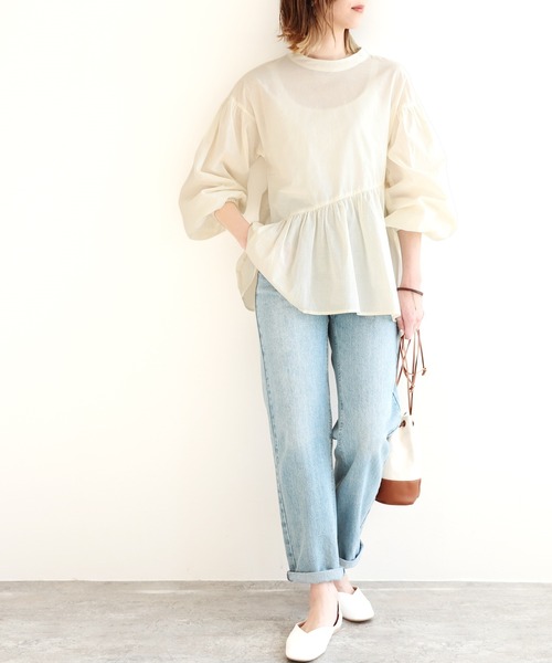 reca（レカ）の「ペプラムブラウス（シャツ/ブラウス・レディース・ブラック/イエロー/アイボリー/ベージュ・M/L）」の12枚目の写真