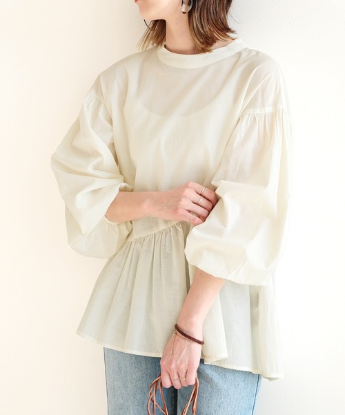 reca（レカ）の「ペプラムブラウス（シャツ/ブラウス・レディース・ブラック/イエロー/アイボリー/ベージュ・M/L）」の14枚目の写真