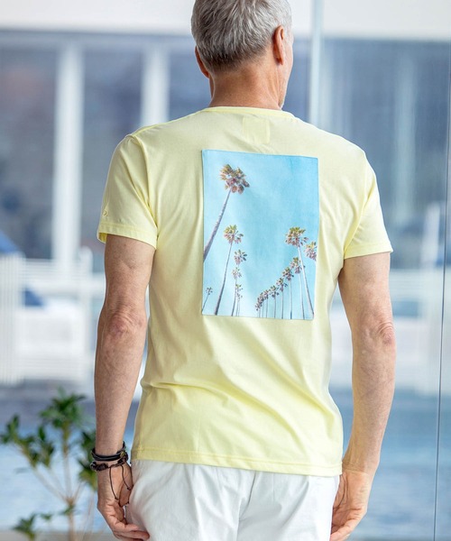 KAGAFURI KAMAKURA(カガフリカマクラ)の「KAGAFURI KAMAKURA(カガフリ カマクラ)パームツリーフォトメッセージTシャツ(Tシャツ/カットソー・メンズ・ホワイト/ピンク/ブルー/イエロー・L/M/S)」の5枚目の写真