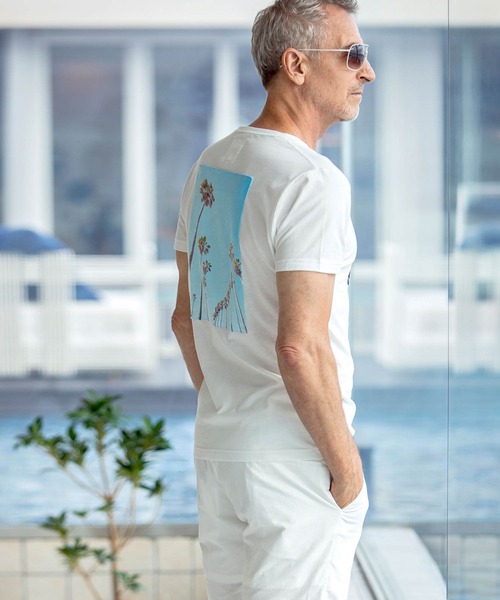 KAGAFURI KAMAKURA(カガフリカマクラ)の「KAGAFURI KAMAKURA(カガフリ カマクラ)パームツリーフォトメッセージTシャツ(Tシャツ/カットソー・メンズ・ホワイト/ピンク/ブルー/イエロー・L/M/S)」の11枚目の写真