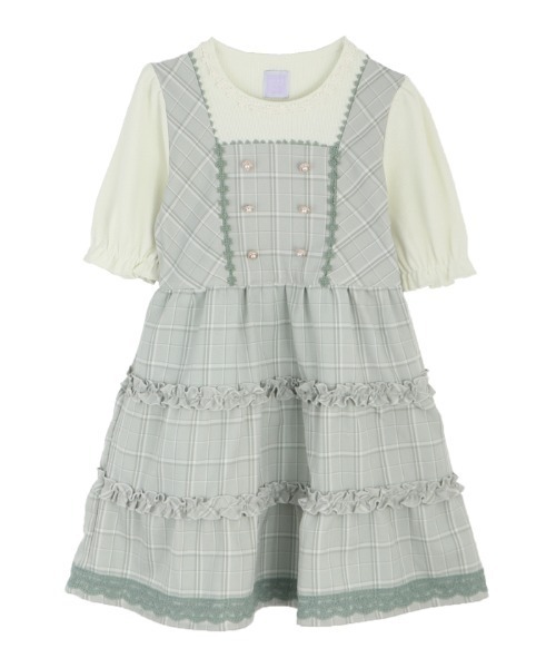 セール リブ チェックドッキングｏｐ ワンピース Axes Femme アクシーズファム のファッション通販 Zozotown