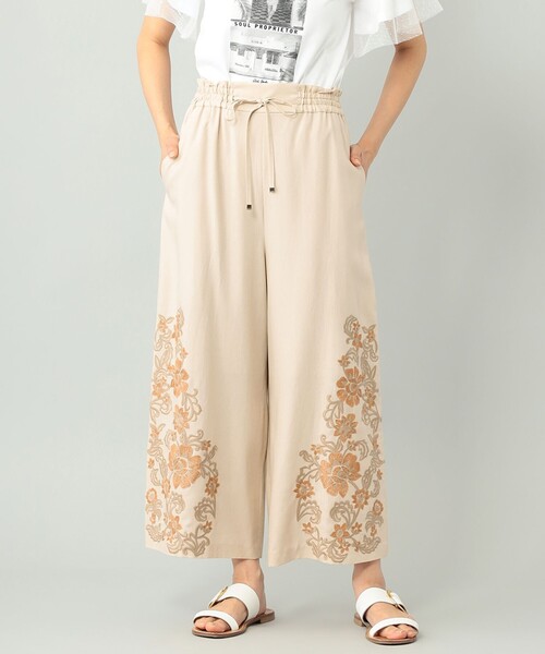 セール】クロップドワイド刺繍パンツ（その他パンツ）｜GRACE  