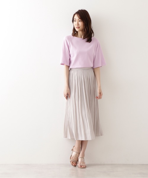 NATURAL BEAUTY BASIC（ナチュラルビューティーベーシック）の「割繊ギャザースカート（スカート・レディース・ライトグリーン/ブラウン/グレイッシュベージュ・X-SMALL/SMALL/MEDIUM）」の11枚目の写真