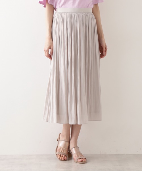 NATURAL BEAUTY BASIC（ナチュラルビューティーベーシック）の「割繊ギャザースカート（スカート・レディース・ライトグリーン/ブラウン/グレイッシュベージュ・X-SMALL/SMALL/MEDIUM）」の12枚目の写真