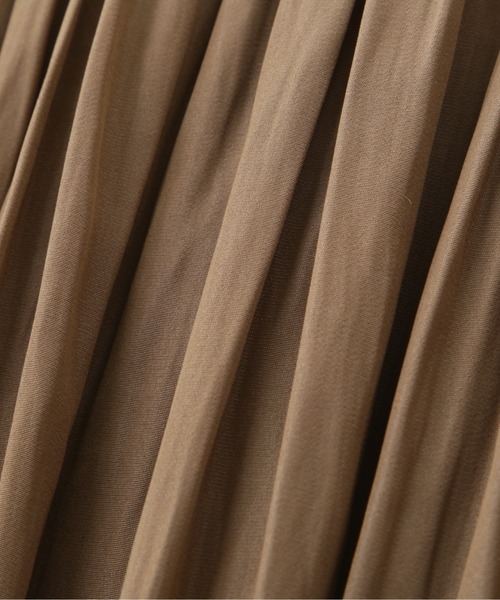 NATURAL BEAUTY BASIC（ナチュラルビューティーベーシック）の「割繊ギャザースカート（スカート・レディース・ライトグリーン/ブラウン/グレイッシュベージュ・X-SMALL/SMALL/MEDIUM）」の9枚目の写真