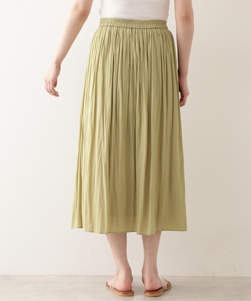NATURAL BEAUTY BASIC（ナチュラルビューティーベーシック）の「割繊ギャザースカート（スカート・レディース・ライトグリーン/ブラウン/グレイッシュベージュ・X-SMALL/SMALL/MEDIUM）」の20枚目の写真
