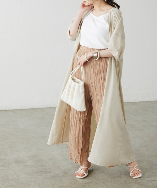 BONLECILL（ボンルシール）の「クリンクル シフォンジョーゼットフレアワイドパンツ（その他パンツ・レディース・ブラック/ベージュ/ブラウン/ベージュ系その他・FREE）」の18枚目の写真