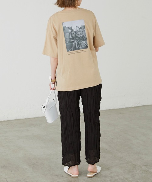 BONLECILL（ボンルシール）の「クリンクル シフォンジョーゼットフレアワイドパンツ（その他パンツ・レディース・ブラック/ベージュ/ブラウン/ベージュ系その他・FREE）」の11枚目の写真