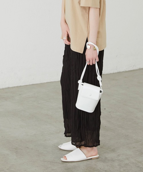 BONLECILL（ボンルシール）の「クリンクル シフォンジョーゼットフレアワイドパンツ（その他パンツ・レディース・ブラック/ベージュ/ブラウン/ベージュ系その他・FREE）」の8枚目の写真