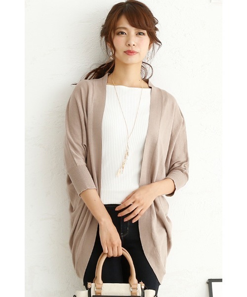 ElegChic（エレグシック）の「コットンドルマンカーディガン（カーディガン/ボレロ・レディース・カーキ/ブラック/グレイッシュベージュ・4L/XL/M）」の4枚目の写真