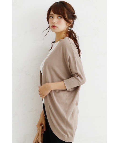 ElegChic（エレグシック）の「コットンドルマンカーディガン（カーディガン/ボレロ・レディース・カーキ/ブラック/グレイッシュベージュ・4L/XL/M）」の5枚目の写真
