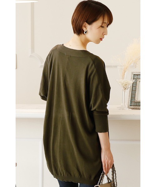ElegChic（エレグシック）の「コットンドルマンカーディガン（カーディガン/ボレロ・レディース・カーキ/ブラック/グレイッシュベージュ・4L/XL/M）」の12枚目の写真