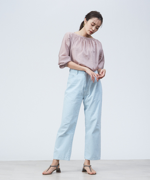 qualite（カリテ）の「シャドーストライプブラウス（シャツ/ブラウス・レディース・オフホワイト/ピンク/ネイビー・38）」の12枚目の写真