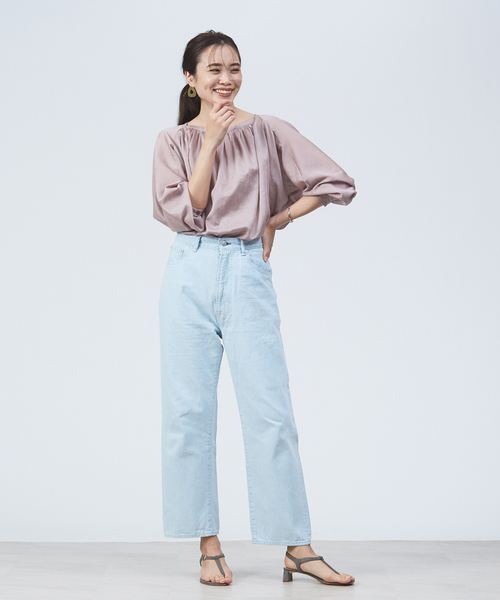 qualite（カリテ）の「シャドーストライプブラウス（シャツ/ブラウス・レディース・オフホワイト/ピンク/ネイビー・38）」の10枚目の写真