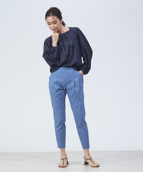 qualite（カリテ）の「シャドーストライプブラウス（シャツ/ブラウス・レディース・オフホワイト/ピンク/ネイビー・38）」の5枚目の写真