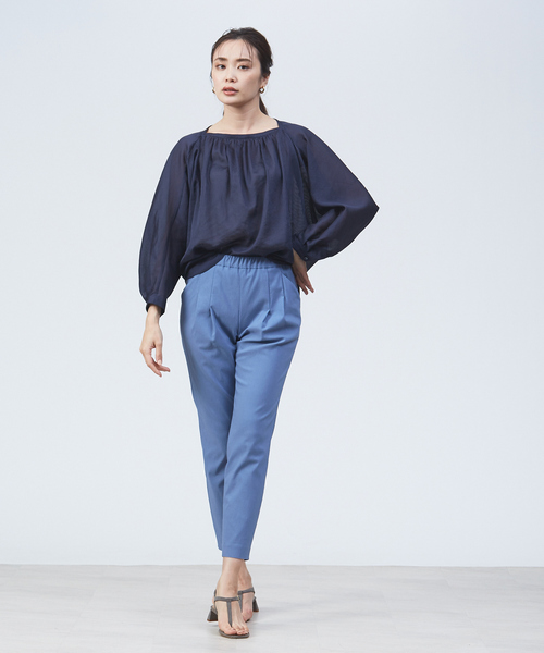 qualite（カリテ）の「シャドーストライプブラウス（シャツ/ブラウス・レディース・オフホワイト/ピンク/ネイビー・38）」の14枚目の写真