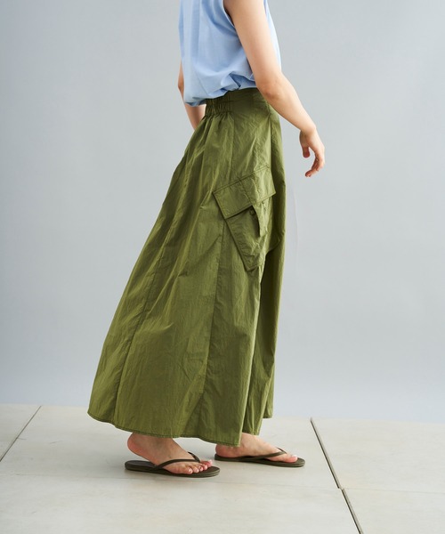 DouDou(ドゥドゥ)の「サテンカーゴスカート(スカート・レディース・カーキ/ブラック・FREE)」の18枚目の写真
