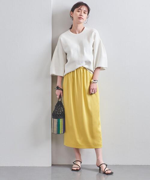 UNITED ARROWS フィットリブフレアスリーブニット【М】 ボーダー