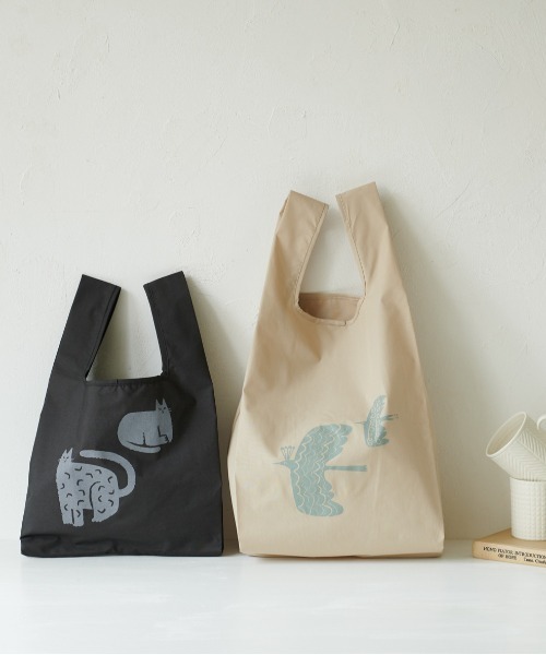 392 plusm(サンキューニプリュスエム)の「TC square bag S(エコバッグ/サブバッグ・レディース・ブラック/グリーン/ナチュラル/ライトパープル・FREE)」の9枚目の写真