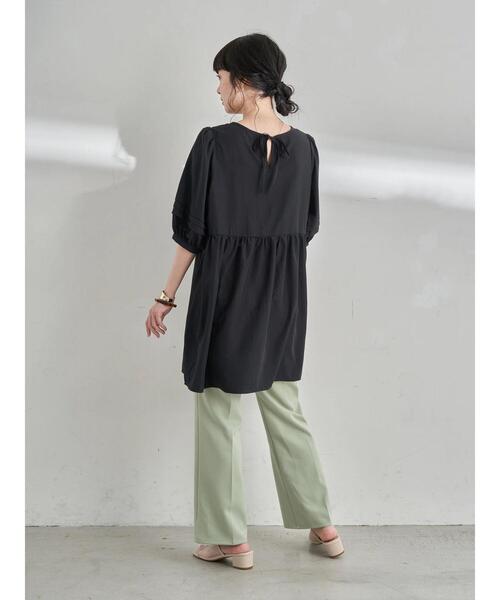 earth music&ecology（アースミュージックアンドエコロジー）の「フロントボタンセミフレアパンツ ＊（その他パンツ・レディース・ブラック/グリーン/ライトベージュ・S/M）」の19枚目の写真