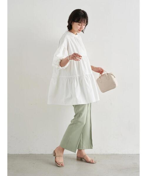 earth music&ecology（アースミュージックアンドエコロジー）の「フロントボタンセミフレアパンツ ＊（その他パンツ・レディース・ブラック/グリーン/ライトベージュ・S/M）」の22枚目の写真