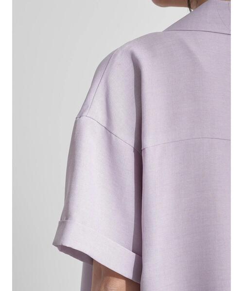 earth music&ecology（アースミュージックアンドエコロジー）の「開襟ショートシャツジャケット　＊（シャツ/ブラウス・レディース・グリーン/ラベンダー/ライトベージュ・FREE）」の20枚目の写真