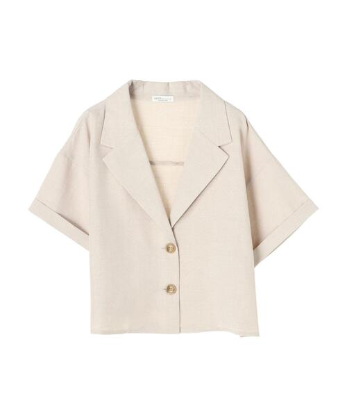 earth music&ecology（アースミュージックアンドエコロジー）の「開襟ショートシャツジャケット　＊（シャツ/ブラウス・レディース・グリーン/ラベンダー/ライトベージュ・FREE）」の8枚目の写真