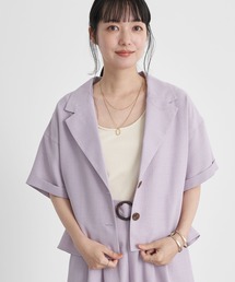 earth music&ecology | 開襟ショートシャツジャケット　＊(シャツ/ブラウス)