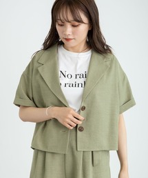 earth music&ecology | 開襟ショートシャツジャケット　＊(シャツ/ブラウス)