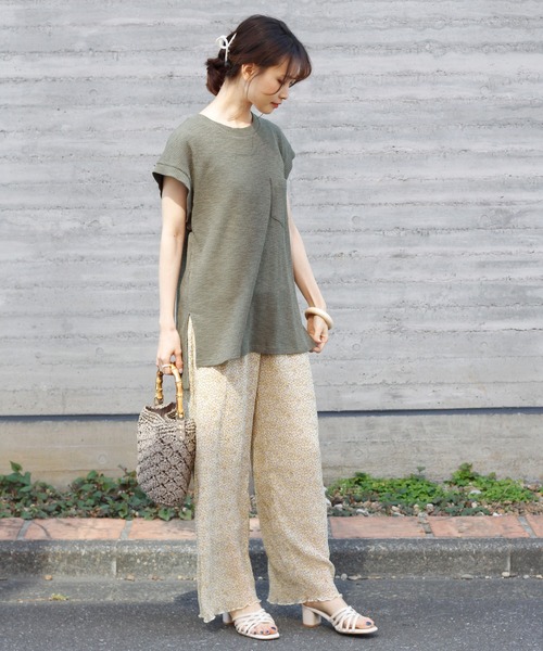 Crisp（クリスプ）の「フラワークレープシアーパンツ（その他パンツ・レディース・アイボリー/ダークブラウン・FREE）」の16枚目の写真