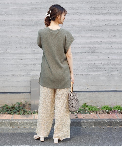 Crisp（クリスプ）の「フラワークレープシアーパンツ（その他パンツ・レディース・アイボリー/ダークブラウン・FREE）」の17枚目の写真