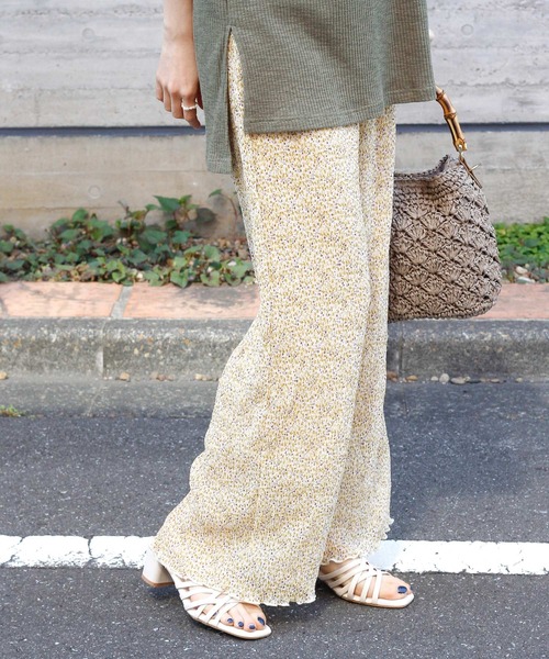 Crisp（クリスプ）の「フラワークレープシアーパンツ（その他パンツ・レディース・アイボリー/ダークブラウン・FREE）」の18枚目の写真