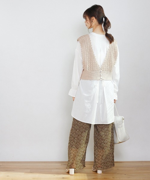 Crisp（クリスプ）の「フラワークレープシアーパンツ（その他パンツ・レディース・アイボリー/ダークブラウン・FREE）」の22枚目の写真