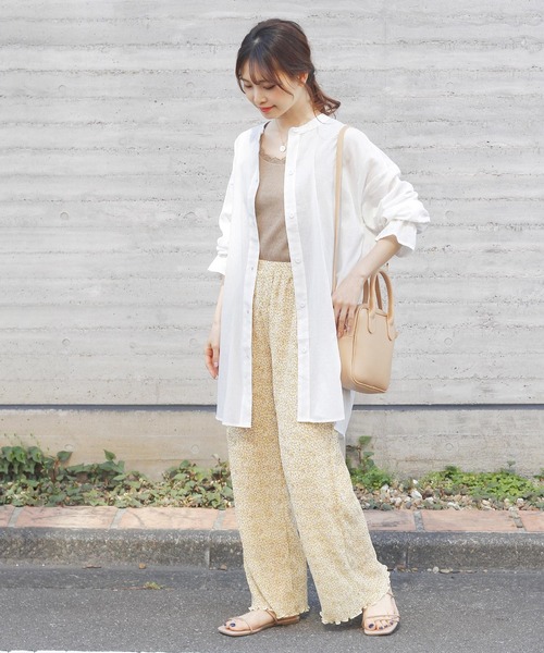 Crisp（クリスプ）の「フラワークレープシアーパンツ（その他パンツ・レディース・アイボリー/ダークブラウン・FREE）」の4枚目の写真