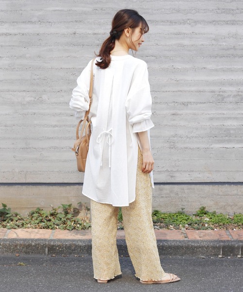 Crisp（クリスプ）の「フラワークレープシアーパンツ（その他パンツ・レディース・アイボリー/ダークブラウン・FREE）」の5枚目の写真