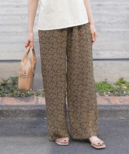 Crisp（クリスプ）の「フラワークレープシアーパンツ（その他パンツ・レディース・アイボリー/ダークブラウン・FREE）」の8枚目の写真