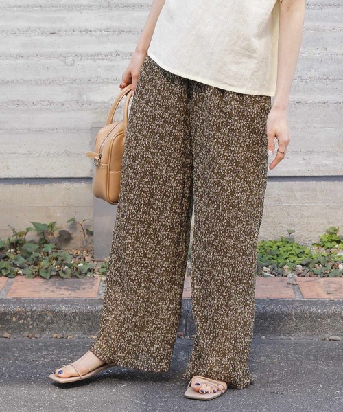 Crisp（クリスプ）の「フラワークレープシアーパンツ（その他パンツ・レディース・アイボリー/ダークブラウン・FREE）」の15枚目の写真