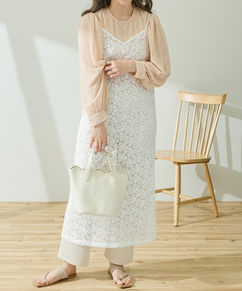 Ambre Neige（アンブルネージュ）の「レースキャミソールワンピース／【WEB/EC限定商品】（ワンピース・レディース・ホワイト/ホワイト系その他・FREE）」の9枚目の写真