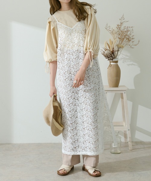 Ambre Neige（アンブルネージュ）の「レースキャミソールワンピース／【WEB/EC限定商品】（ワンピース・レディース・ホワイト/ホワイト系その他・FREE）」の7枚目の写真