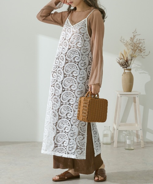 Ambre Neige（アンブルネージュ）の「レースキャミソールワンピース／【WEB/EC限定商品】（ワンピース・レディース・ホワイト/ホワイト系その他・FREE）」の5枚目の写真