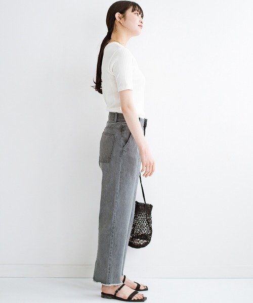 haco!（ハコ）の「【新色登場】これさえあればいつものコーデが2割増でおしゃれに見える　バックスリットが今っぽいデニムパンツby who made me（デニムパンツ・レディース・グレー/インディゴブルー・1/3/5/7）」の19枚目の写真