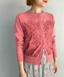 パールボタンスカラレースカーディガン