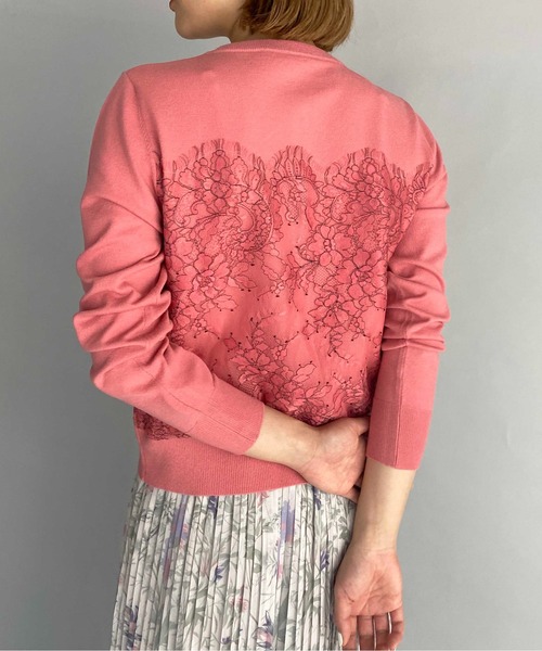 PICCIN(ピッチン)の「パールボタンスカラレースカーディガン(カーディガン/ボレロ・レディース・ホワイト/ブラック/サーモンピンク・M)」の4枚目の写真