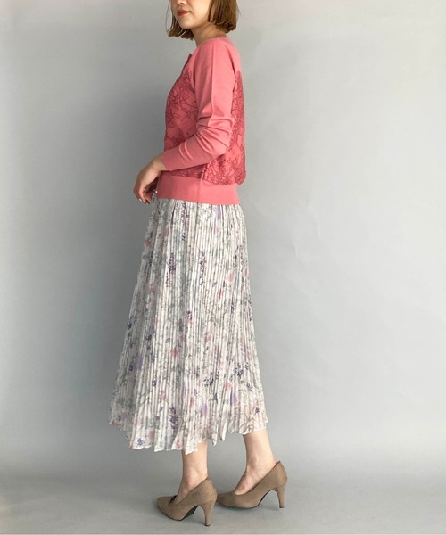 PICCIN(ピッチン)の「パールボタンスカラレースカーディガン(カーディガン/ボレロ・レディース・ホワイト/ブラック/サーモンピンク・M)」の7枚目の写真