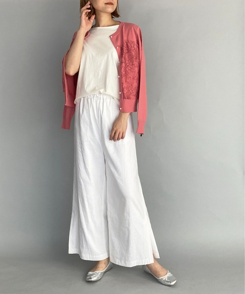 PICCIN(ピッチン)の「パールボタンスカラレースカーディガン(カーディガン/ボレロ・レディース・ホワイト/ブラック/サーモンピンク・M)」の12枚目の写真