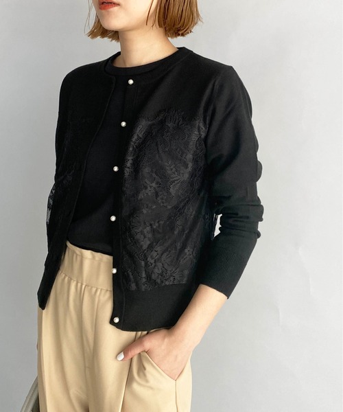 PICCIN(ピッチン)の「パールボタンスカラレースカーディガン(カーディガン/ボレロ・レディース・ホワイト/ブラック/サーモンピンク・M)」の14枚目の写真