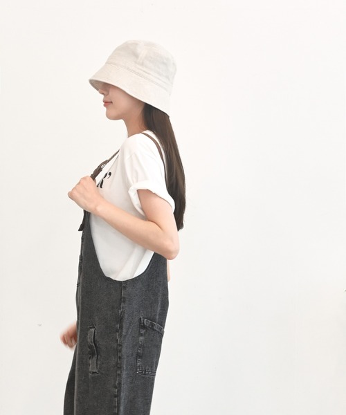 me+em select（ミームセレクト）の「コットンリネンバケットハット（ハット・レディース・アイボリー/ベージュ/ブラック/ネイビー・FREE）」の7枚目の写真