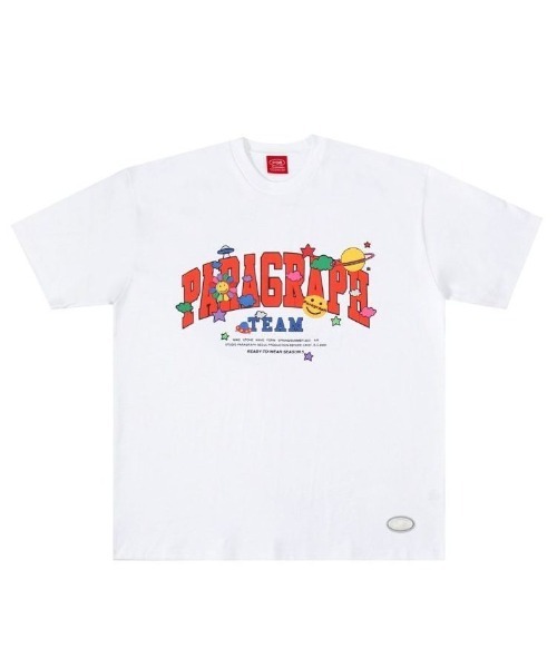 Paragraph（パラグラフ）の「Paragraph/パラグラフ/ハッピーロゴプリント半袖Tシャツ/HappyLogo Tee/PARAGRAPH_NO.42（Tシャツ/カットソー・メンズ・ホワイト/チャコールグレー/キナリ・FREE）」の7枚目の写真