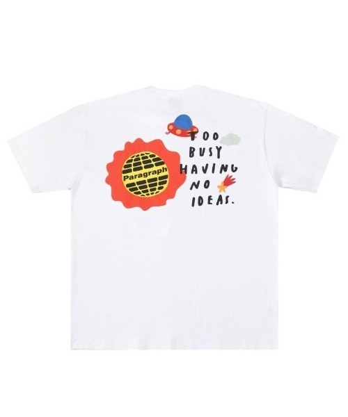 Paragraph（パラグラフ）の「Paragraph/パラグラフ/ハッピーロゴプリント半袖Tシャツ/HappyLogo Tee/PARAGRAPH_NO.42（Tシャツ/カットソー・メンズ・ホワイト/チャコールグレー/キナリ・FREE）」の8枚目の写真